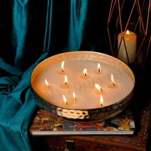 10" Silver Finish Luxury Scented Candle Urli
