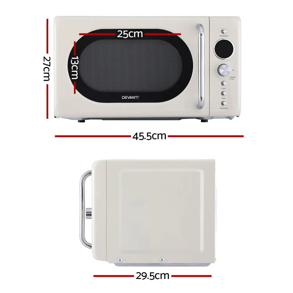 20L Microwave Oven | 700W, Cream | Compact & Efficient