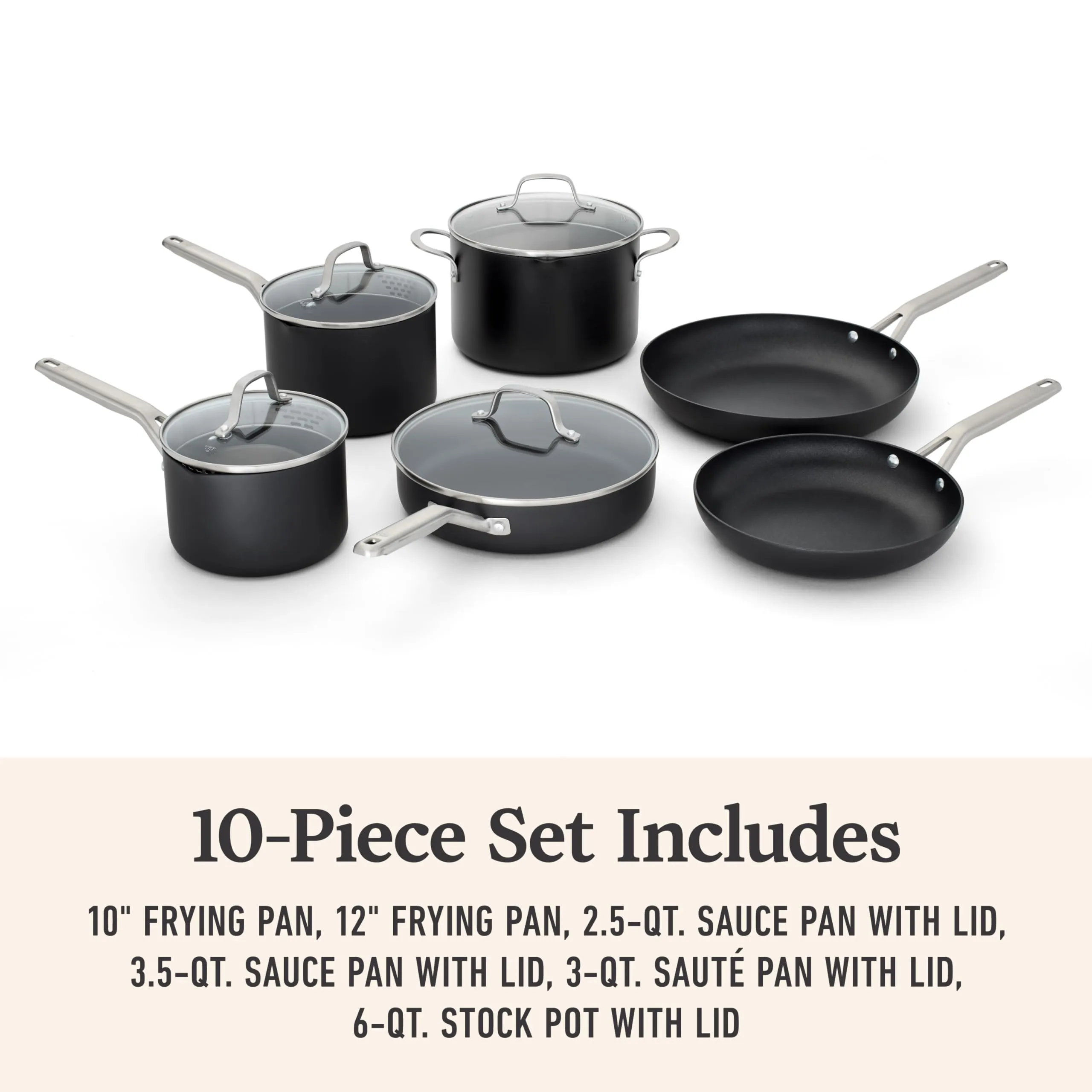 Calphalon Hard-Anodized Nonstick 10-Piece Cookware Set