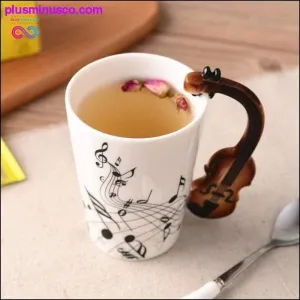 Creative Music Violin & Guitar Ceramic Mugs Novelty Gifts