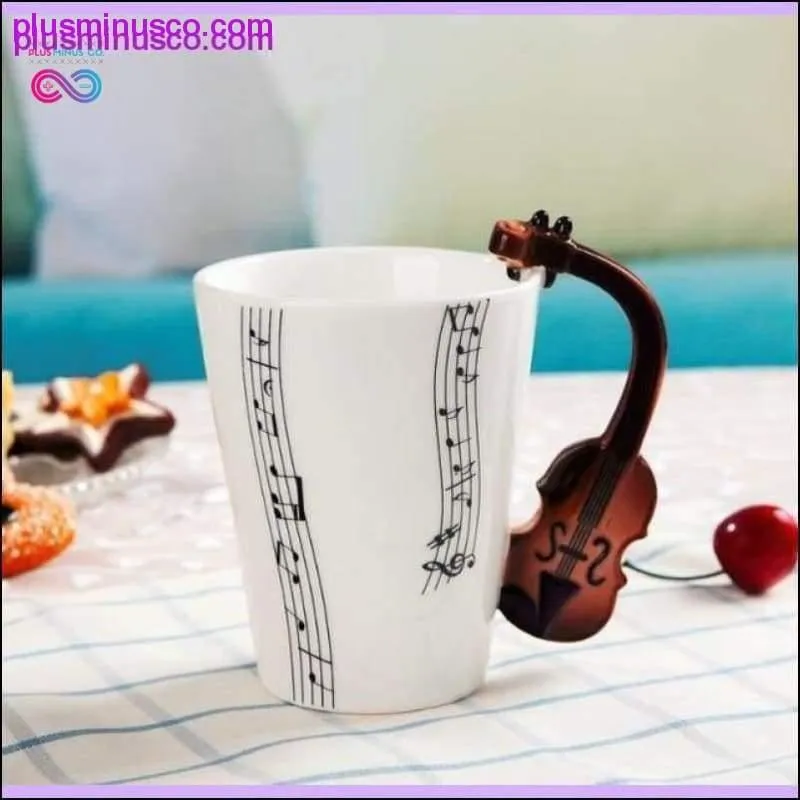 Creative Music Violin & Guitar Ceramic Mugs Novelty Gifts