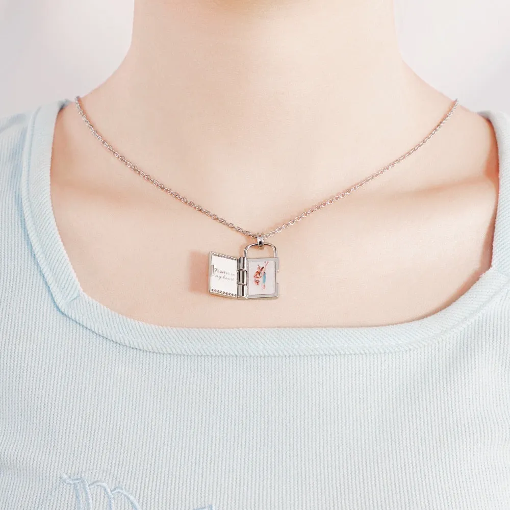 Custom Photo Envelope Necklace Can Open Engraved Pendant