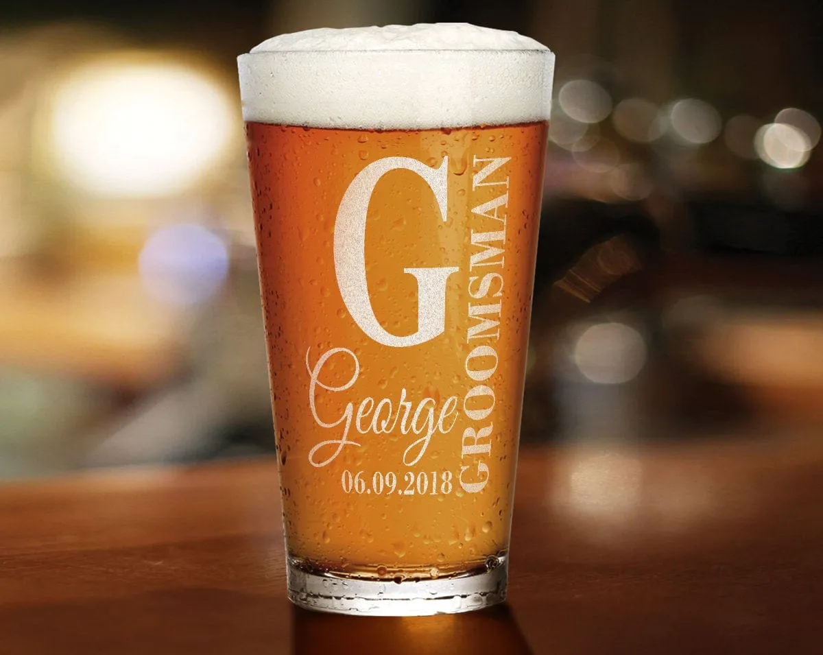 Custom Pub Glass Groomsmen Team Groom Gift for Wedding Party Bachelor Favors for guests Bridal Shower Gifts for Ladies Men Glasses