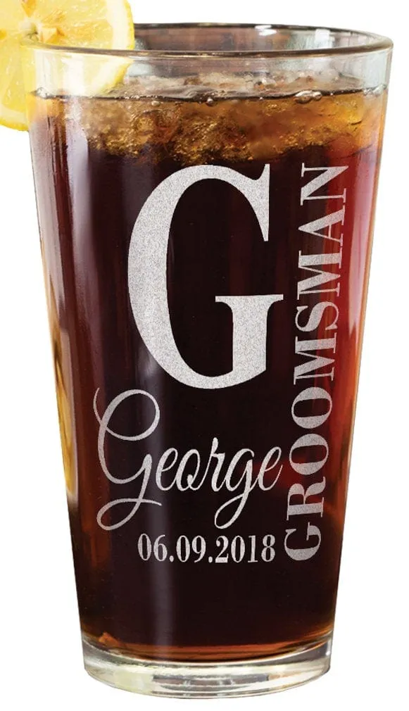 Custom Pub Glass Groomsmen Team Groom Gift for Wedding Party Bachelor Favors for guests Bridal Shower Gifts for Ladies Men Glasses