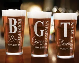 Custom Pub Glass Groomsmen Team Groom Gift for Wedding Party Bachelor Favors for guests Bridal Shower Gifts for Ladies Men Glasses