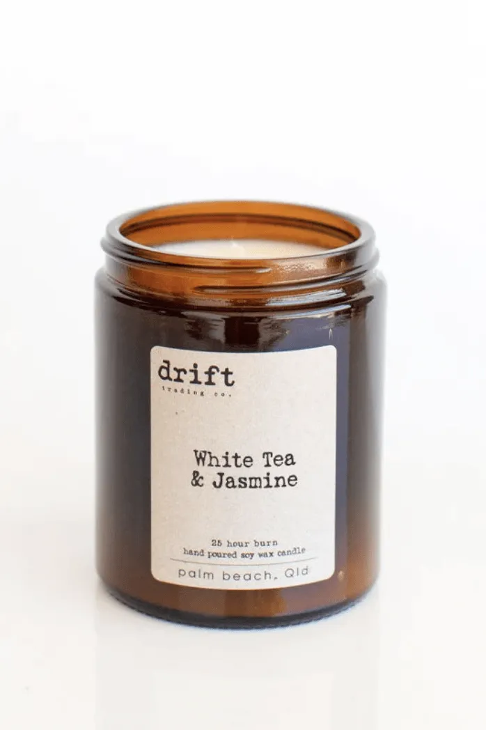 DRIFT AMBER GLASS MEDIUM CANDLE - MEDIUM