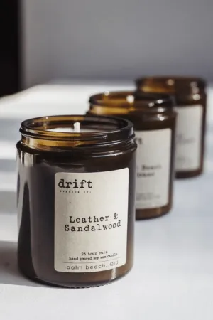 DRIFT AMBER GLASS MEDIUM CANDLE - MEDIUM