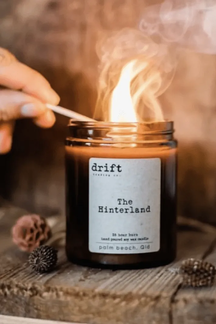 DRIFT AMBER GLASS MEDIUM CANDLE - MEDIUM