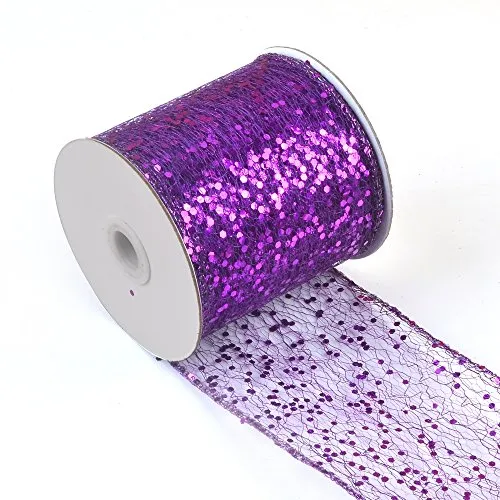 eZthings Decorative Designer Sparkly Sheer Fabric Ribbons for Party Decor and Gift Baskets (10 Yard, Gold(3.5" Width))