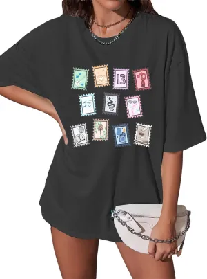 Oversized Country Music Album Shirts Women Concert T-Shirt Vintage Funny Stamp Graphic Tee Music Lovers Short Sleeve Tops