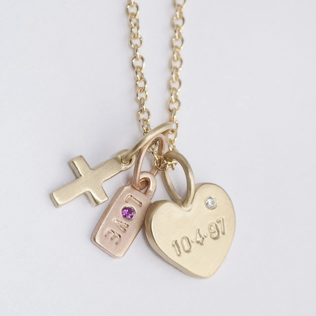 Small Flat Heart Charm